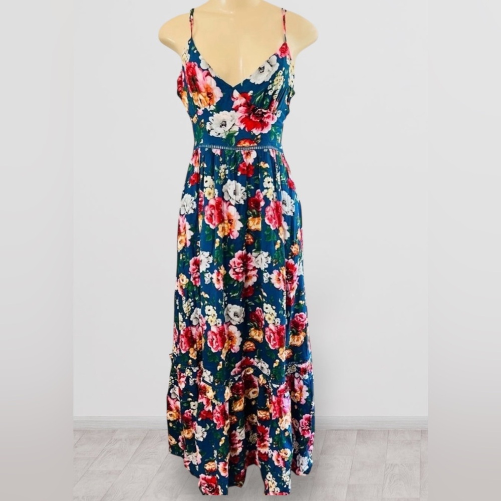 Altar'd State Henleigh Floral Maxi Dress Size N Boho Cottagecore Vacation Summer - Picture 15 of 16